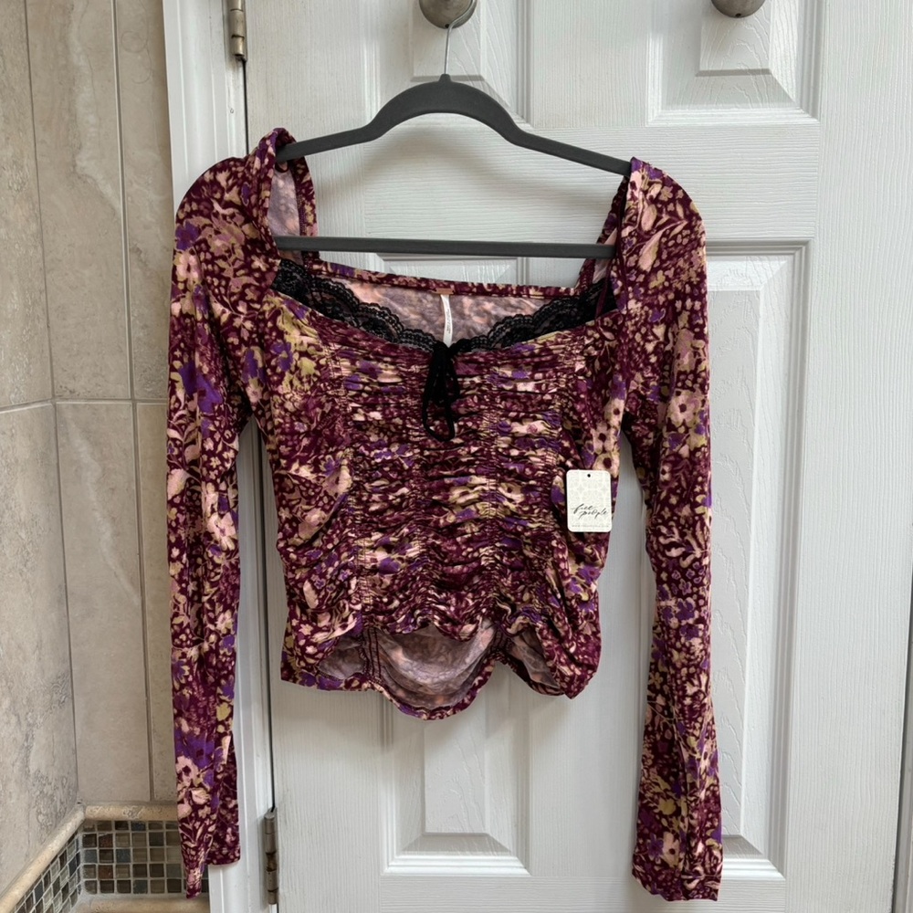 Free People Layer It On Me Ruched Crop Top
